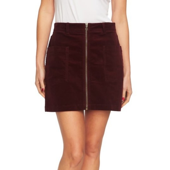 1.state Corduroy Zip-Front Mini Skirt - Picture 2 of 10